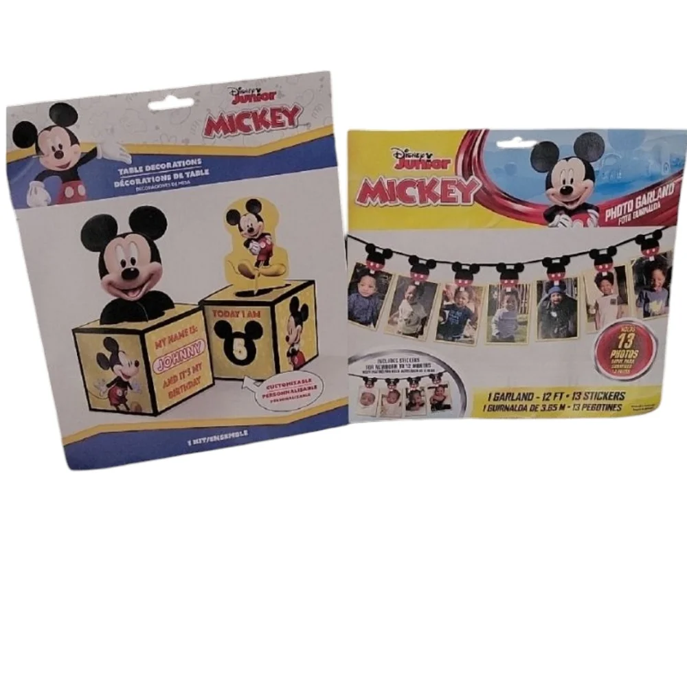 Disney Mickey Mouse Party-Photo Garland and Table Decorations